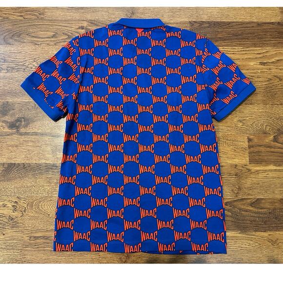 WAAC Men's Logo Print Golf Polo Blue/Red Size 1 NWT Performance Golf Apparel - Picture 2 of 9